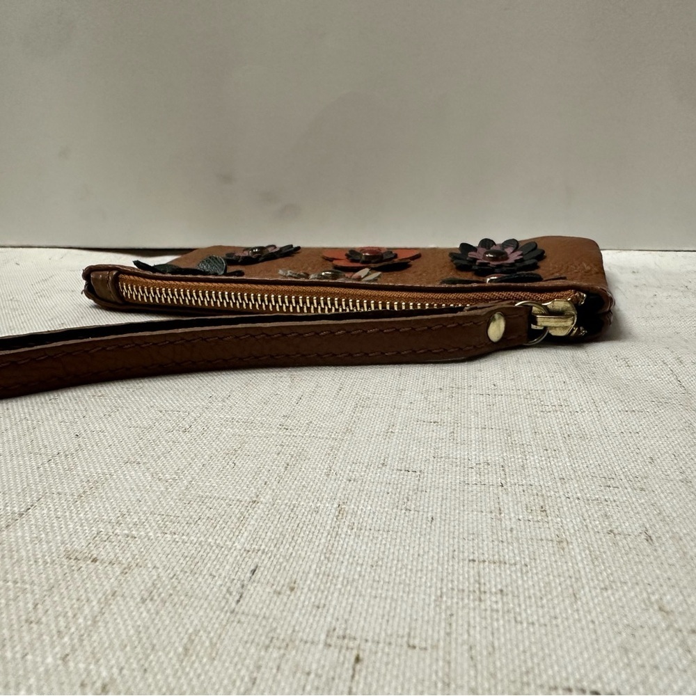 Floral Embellished Brown Wristlet - Picture 6 of 9